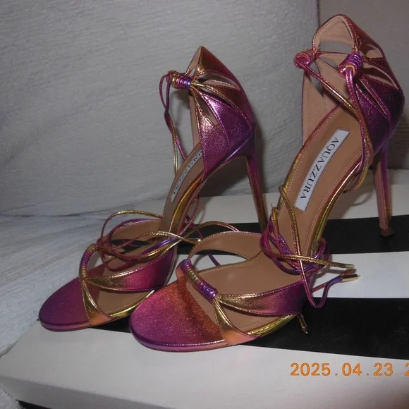 Aquazzura Sole Sandal 105 in
Tropical Sunset - Picture 4 of 8